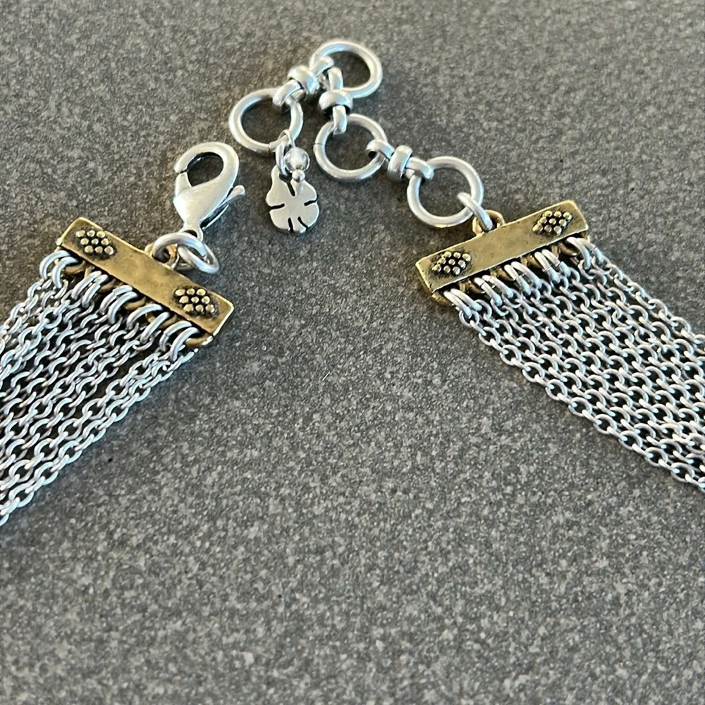 Lucky brand, multi strand layer chain necklace with tassel pendant - Picture 4 of 5